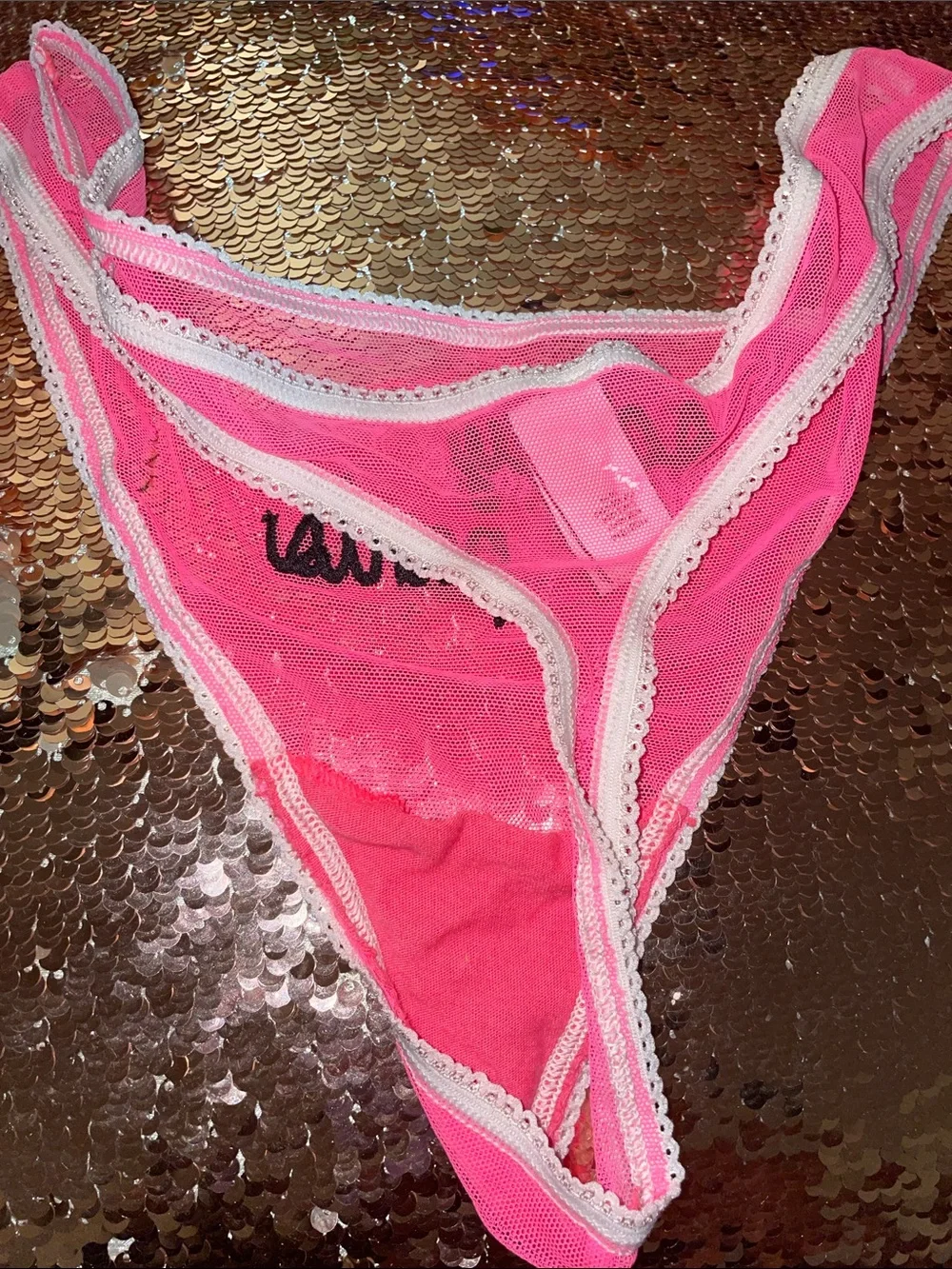 Sassy Pink Thong- Well Worn